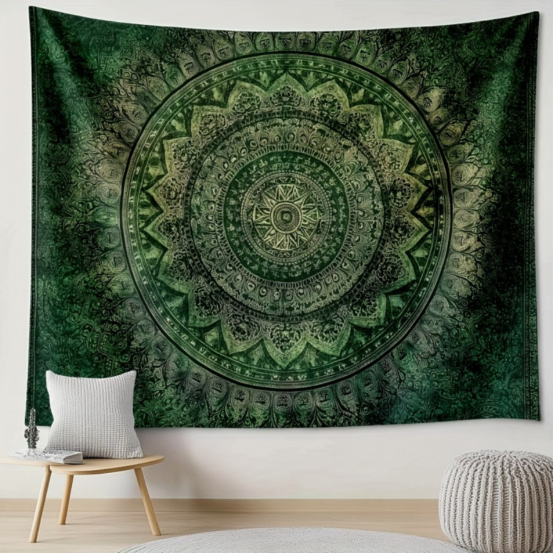 Wedding Sutra - VIKAMA Arazzo Floreale Mandala Verde Bohemien,