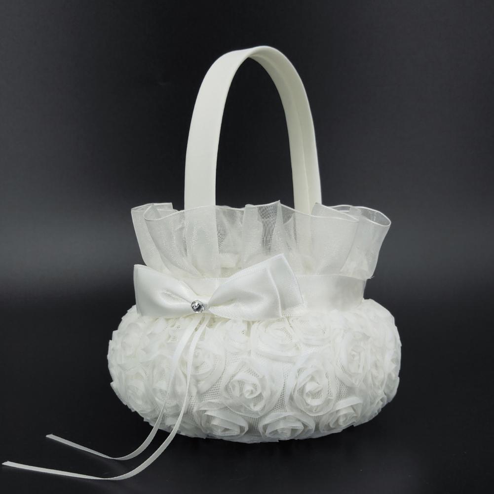 Romantico fiore perla Bowknot  - Flower Girl Basket recensione e prezzo